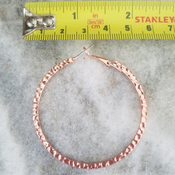 NEW Rose Gold Tone Bundle of 3 Hoop Earrings - Picture 3 of 8